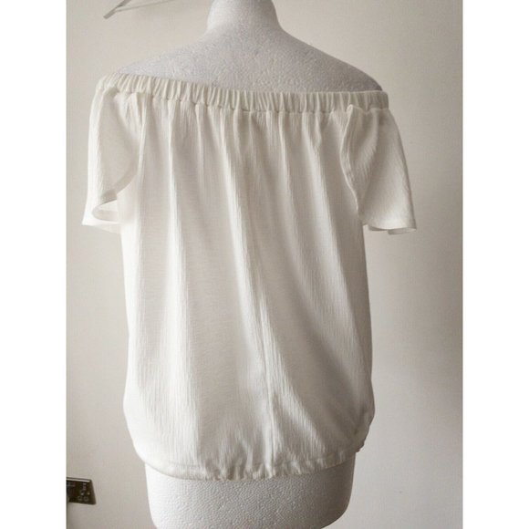 Off The Shoulder Button Detail Size 12 Off white - Picture 4 of 4